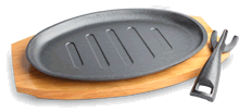 Oval grilling plate set