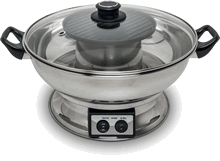 Electric hot pot with grill plate
