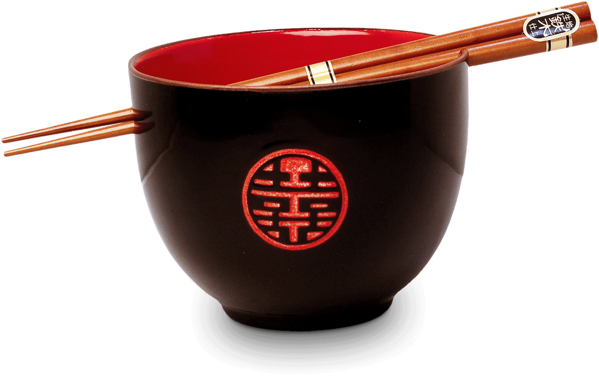 Soba bowl Black and red, double happiness 0