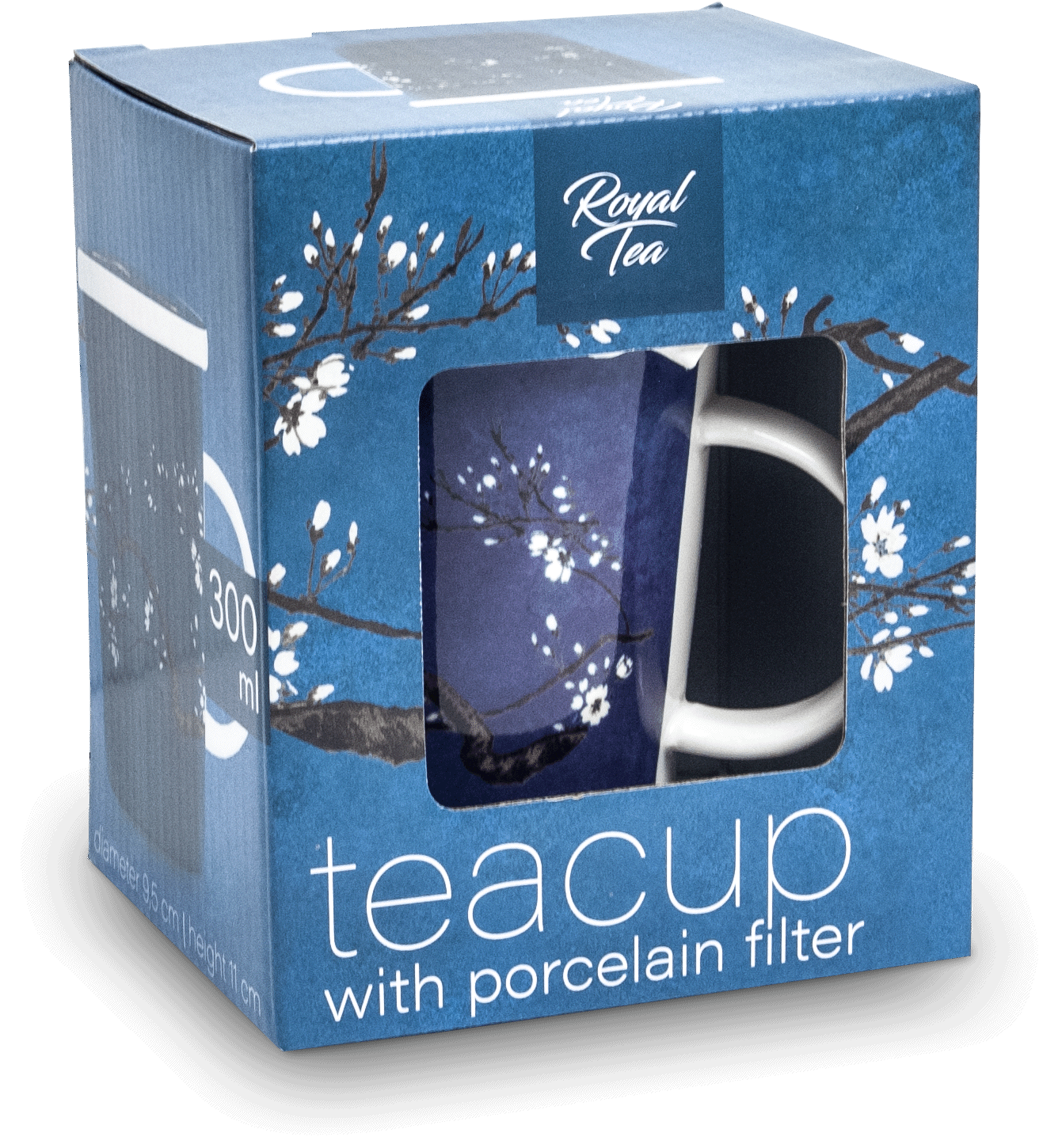 Theebeker met filter Magnolia blauw 2