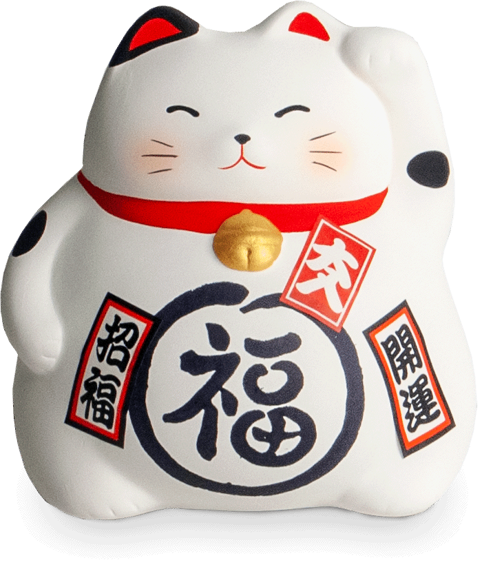 Spaarpot gelukskat klein Wit 0