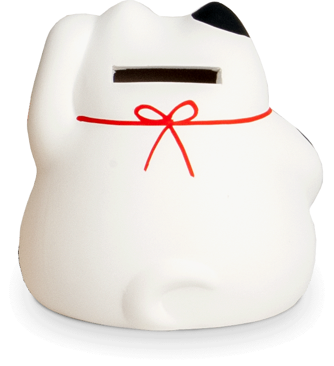 Spaarpot gelukskat klein Wit 1